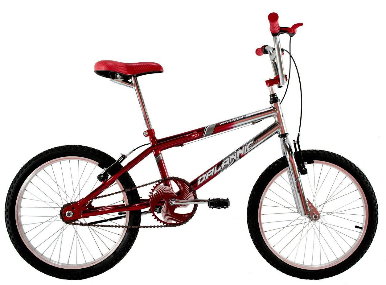 Bicicleta Aro 20 Cross Bmx Freestyles Masculina Cromada Com Vermelho