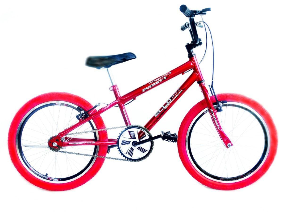 Bicicleta Aro 20 Tipo Cross Free Style Bmx Vermelha Ello Bike