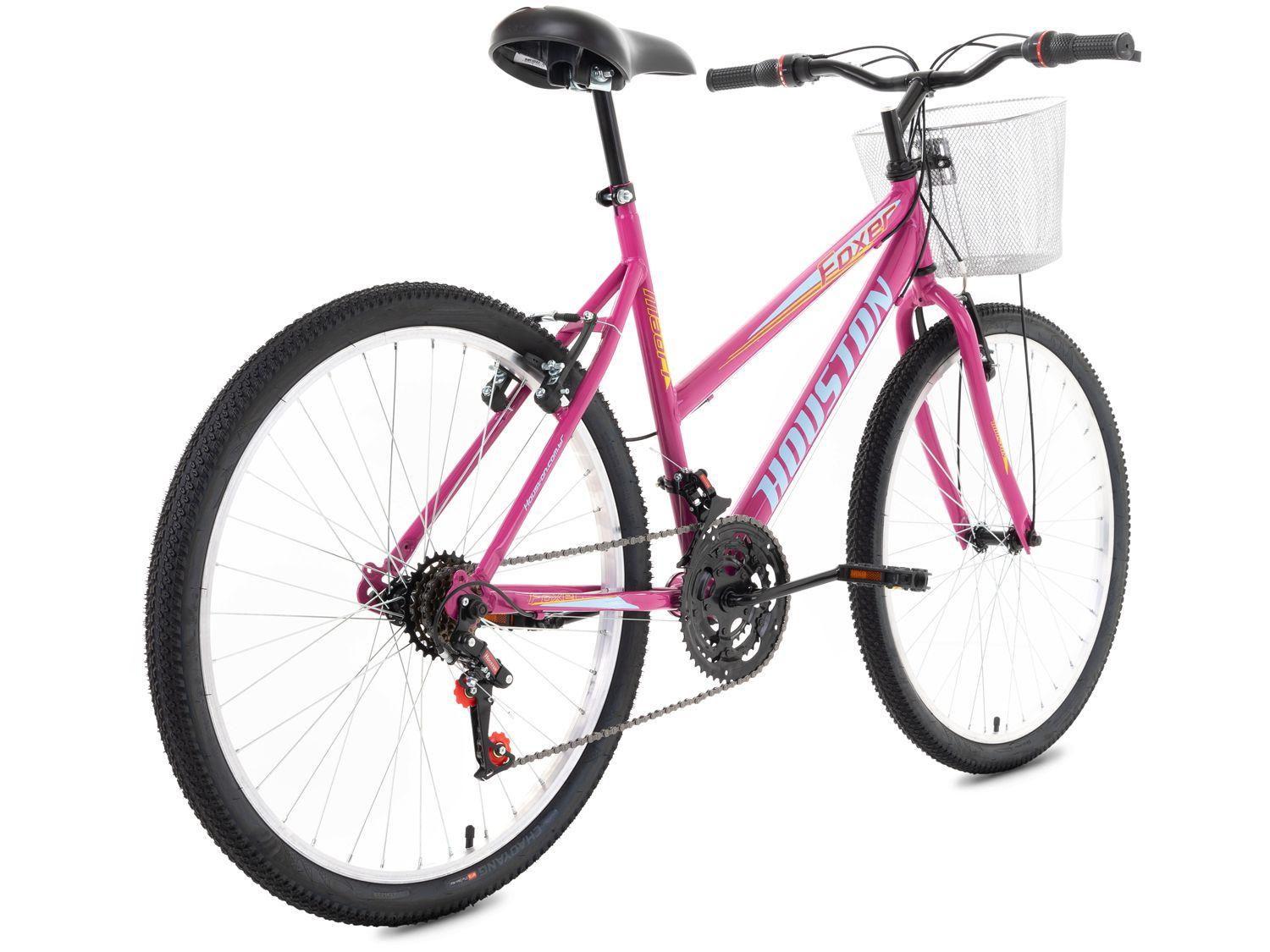 26 Rosa Bicicleta Aro 26” Houston Foxer Maori Freio - 26