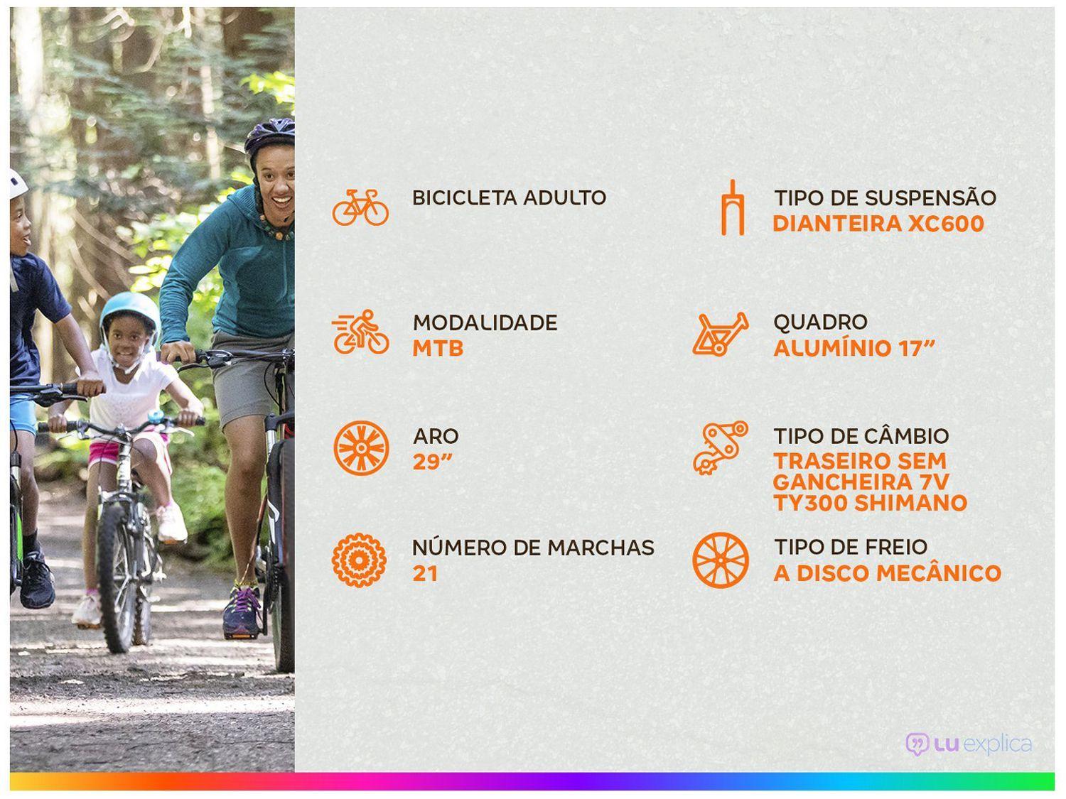 Bicicleta Aro 29 Colli Tennessee 21 Marchas Freio a Disco Câmbio Shimano Alumínio