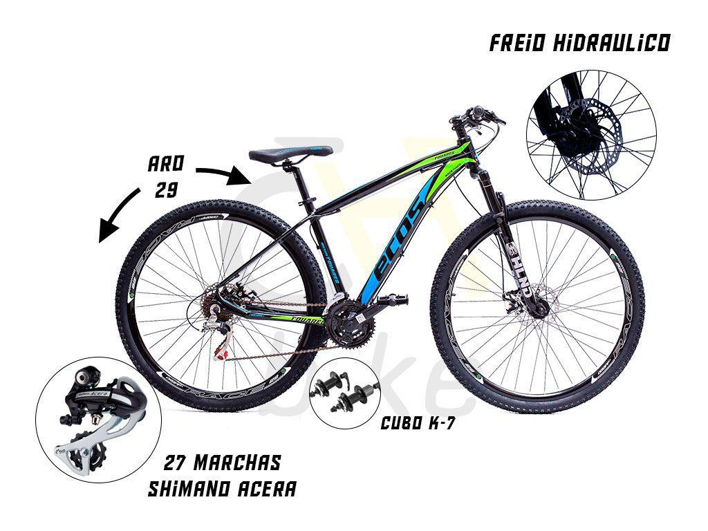 Bicicleta Aro 29 Ecos 27 Marchas Câmbio Shimano Acera Freios Hidráulicos K7  9v - Bicicleta Mountain Bike - Magazine Luiza