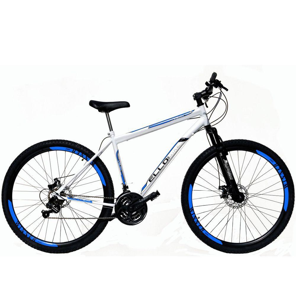 Bicicleta Aro 29 Shimano Freio à Disco Suspensão Velox MTB Branca/Azul -  Ello Bike - Bicicleta - Magazine Luiza