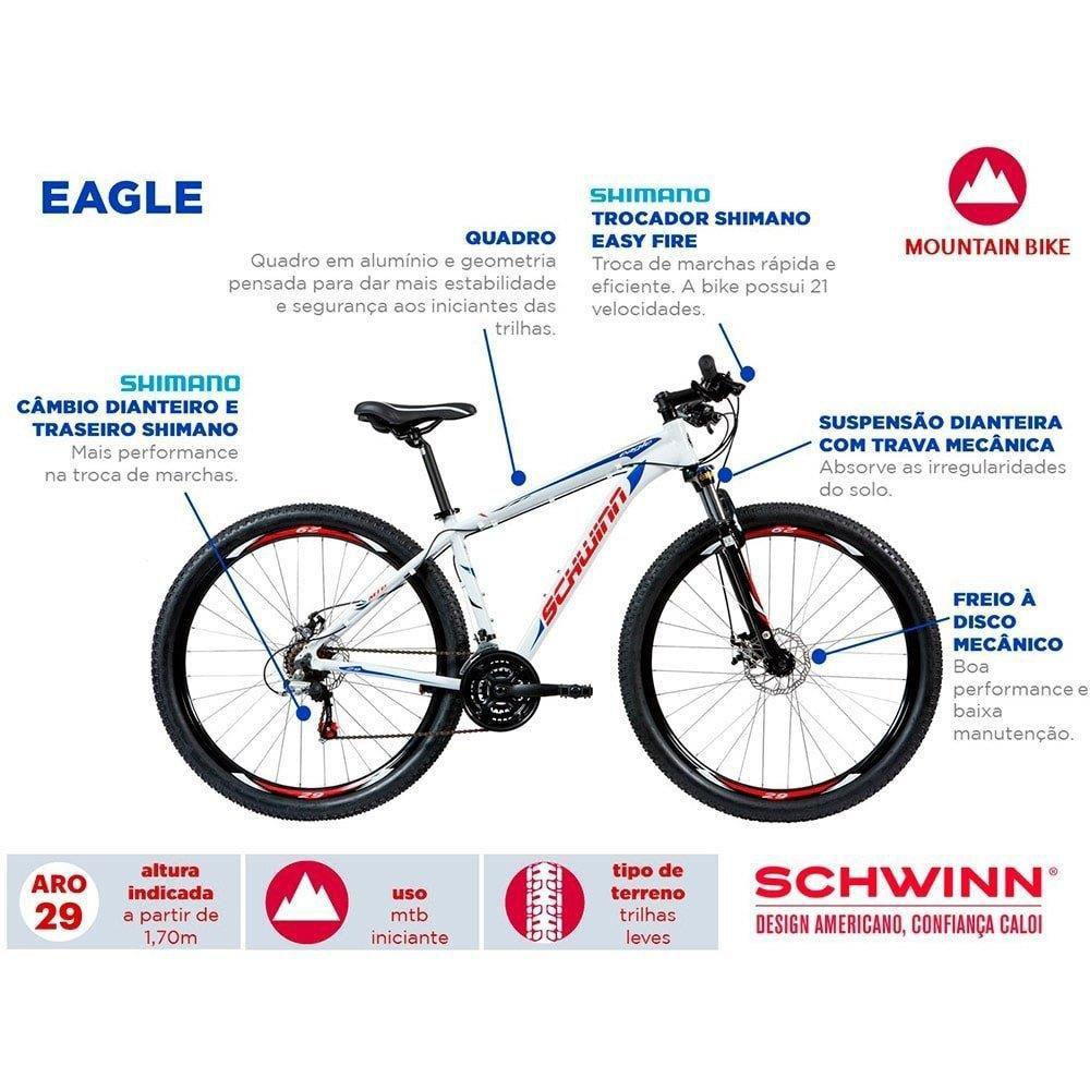 Bicicleta Caloi Schwinn Eagle Aro 29 21 Marchas Branca Bicicleta Magazine Luiza