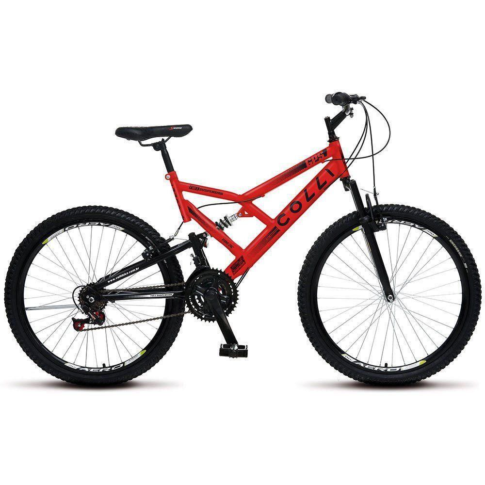 Bicicleta Colli Aro 26 Dupla Suspensão 21 Marchas GPS 148 - Colli Bike - Bicicleta  Mountain Bike - Magazine Luiza