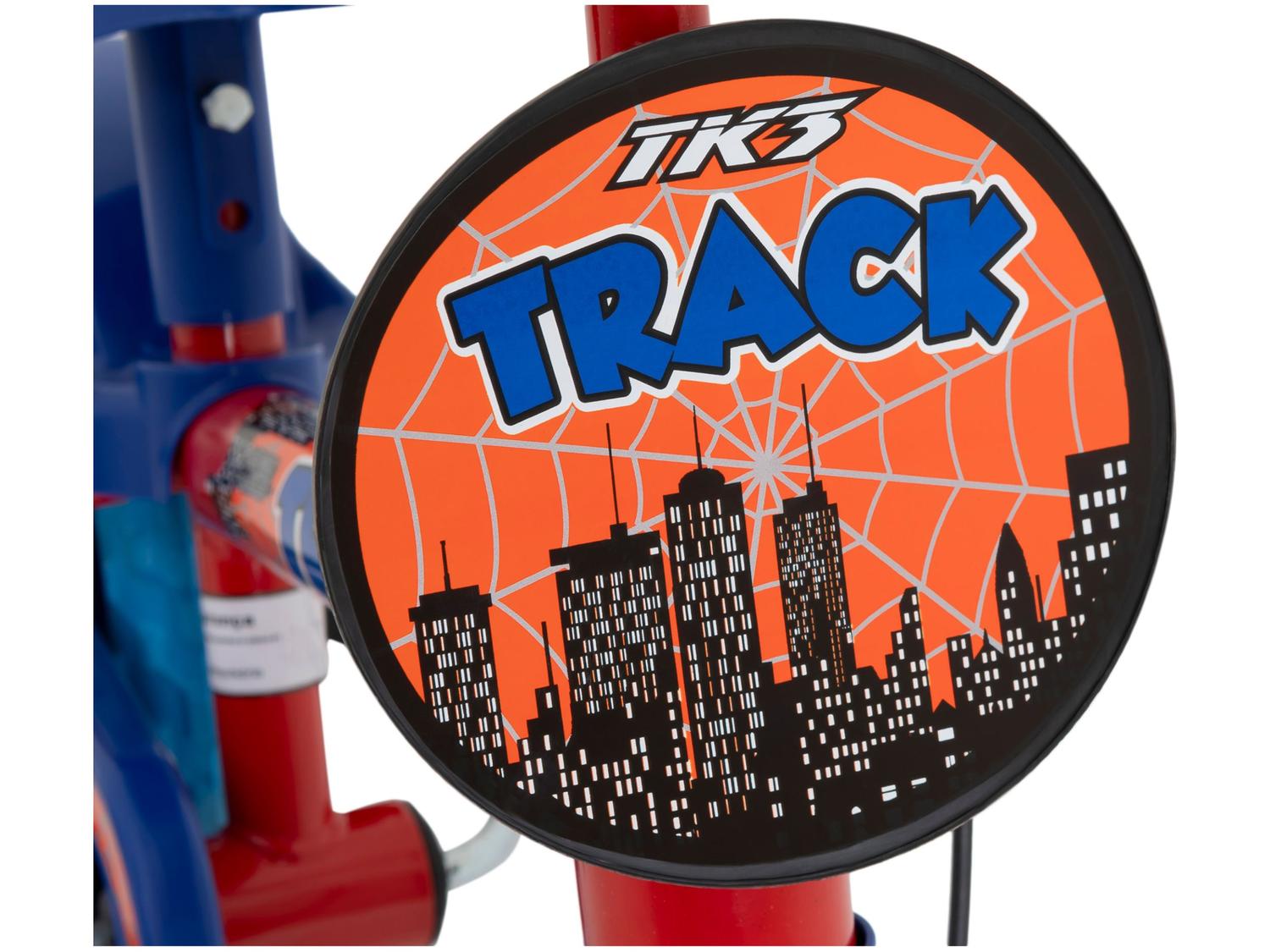 Bicicleta Infantil Aro 12 TK3 Track Arco Íris Vermelho e Azul com Rodinhas