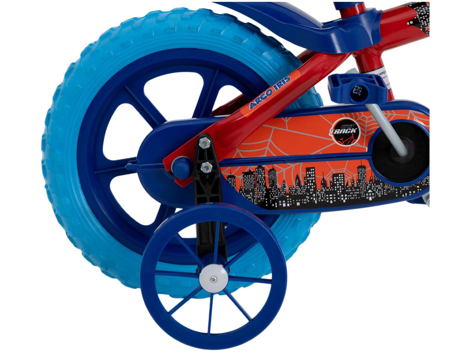 Bicicleta Infantil Aro 12 TK3 Track Arco Íris Vermelho e Azul com Rodinhas