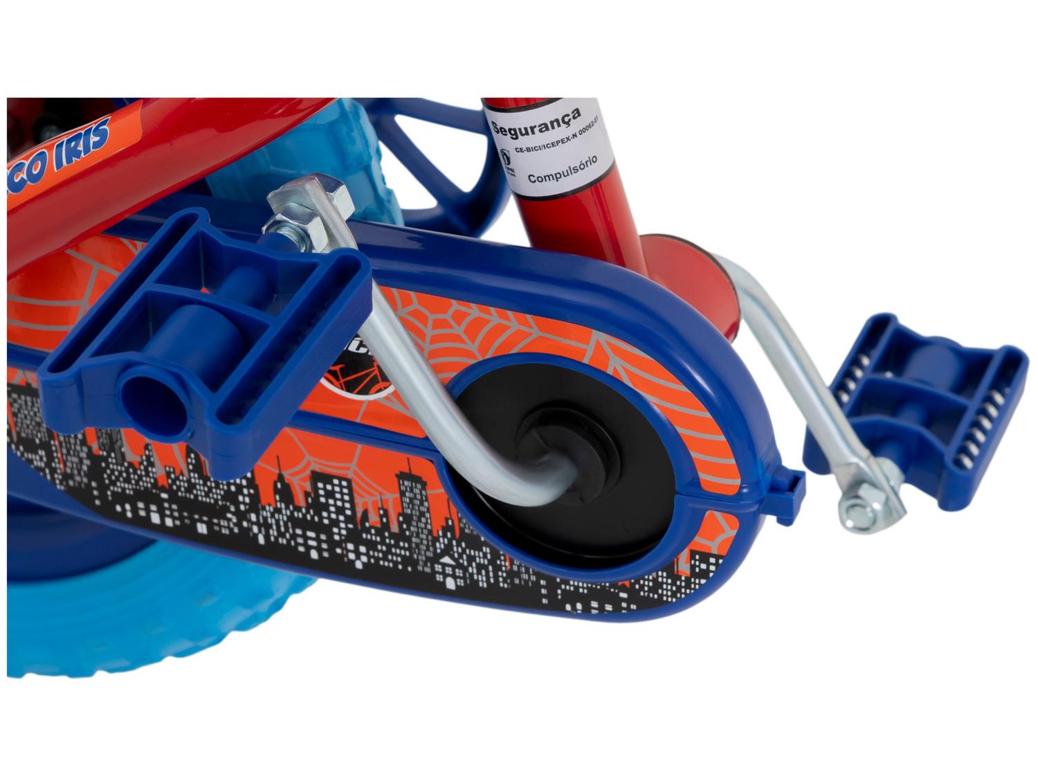 Bicicleta Infantil Aro 12 TK3 Track Arco Íris Vermelho e Azul com Rodinhas