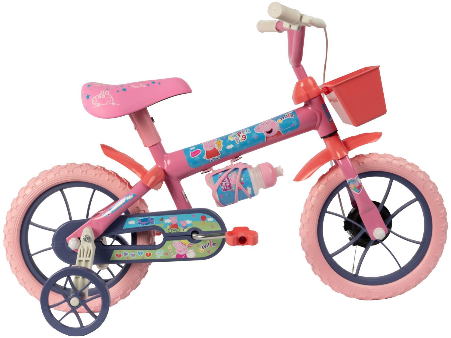 Bicicleta Infantil Aro 12 Verden 10509 Princy Rosa e Roxa com Rodinhas