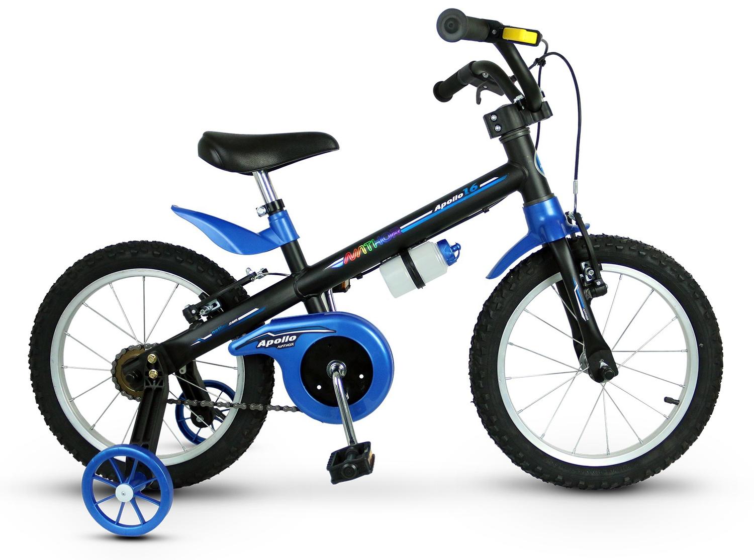 Bicicleta Infantil Aro 16 Aro Em Alumínio Com Rodinhas Menino Apollo Nathor Bicicleta