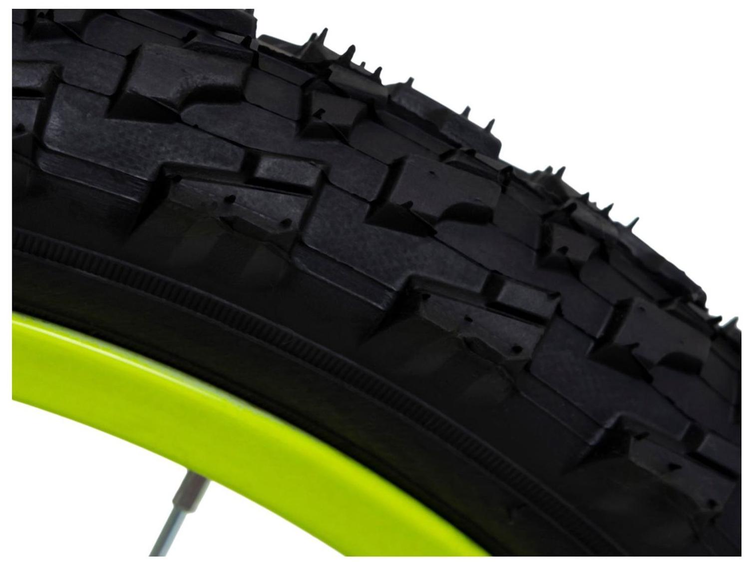 Bicicleta Infantil Aro 16" TK3 Track Flip Fire Preta e Amarela com Banco de Mobilete e Rodinhas Freio V-Brake