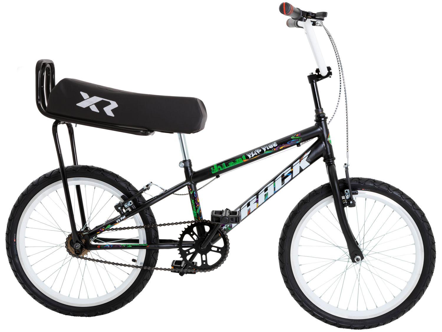 Bicicleta Infantil Aro 20 TK3 Flip Fire Preto com Banco de Mobilete Freio V-Brake