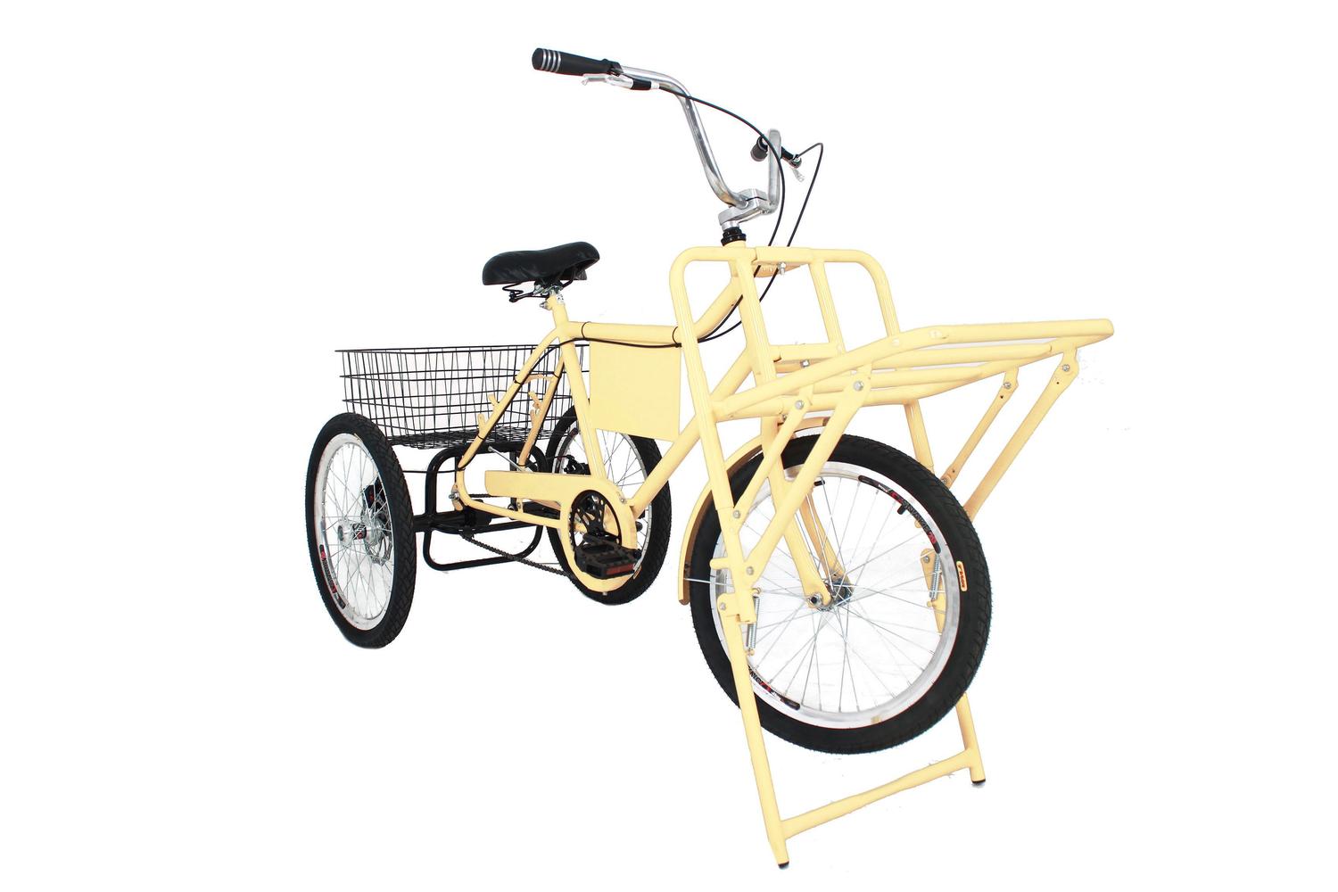 Bicicleta Triciclo De Carga Com Marchas E Freios A Disco Cargueira