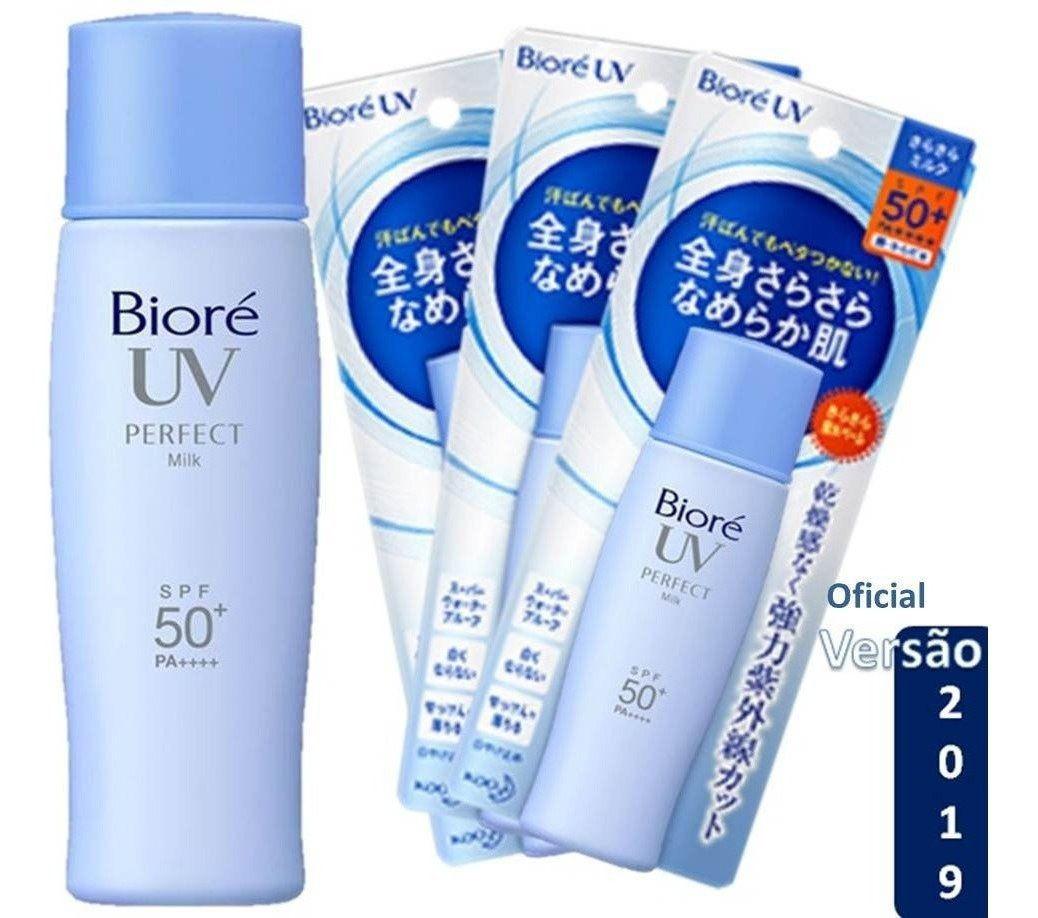 Biore Uv Perfect Milk Protetor Solar Azul Spf50+pa ...