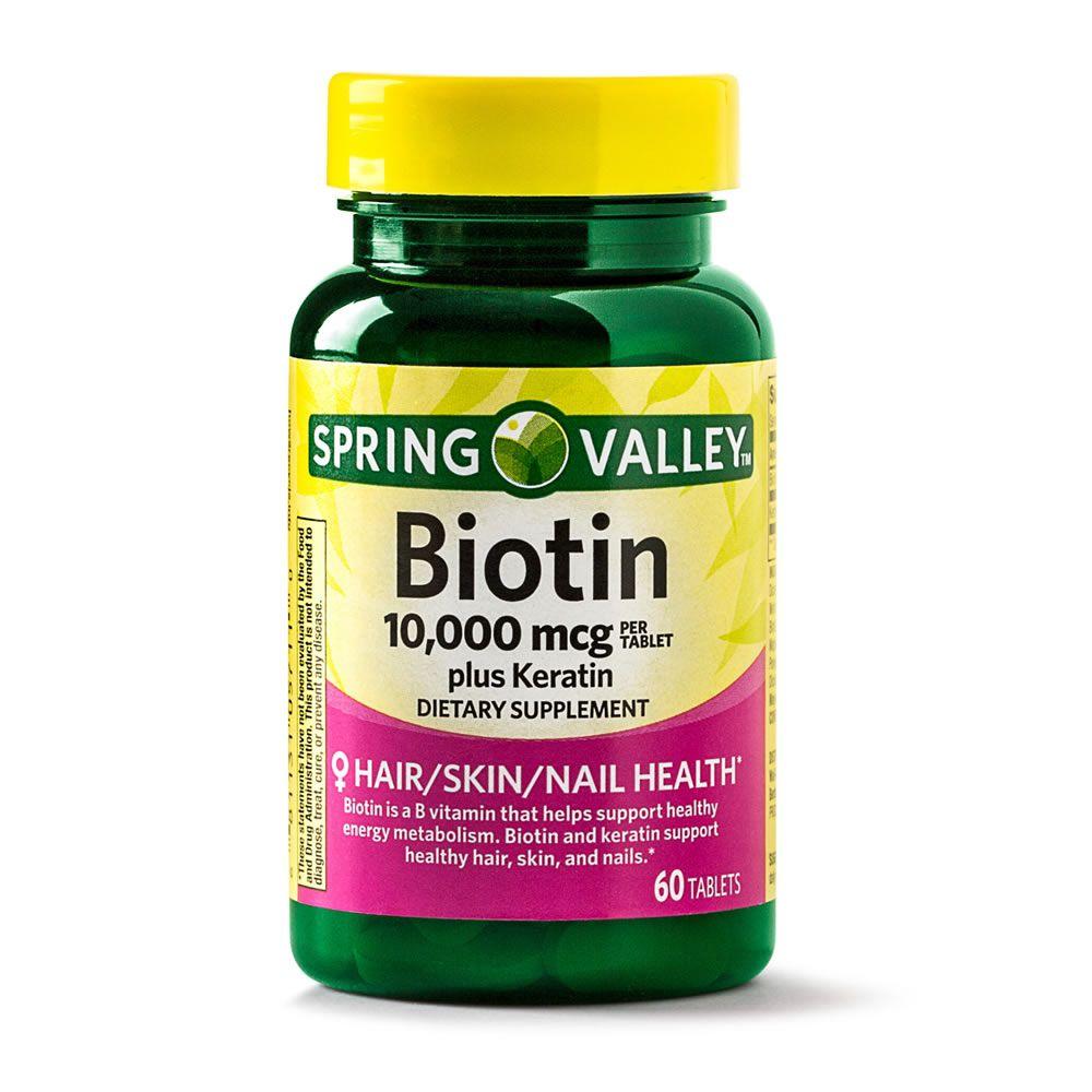 Biotina 10.000 Mcg Spring Valley 60 Capsulas Vitaminas