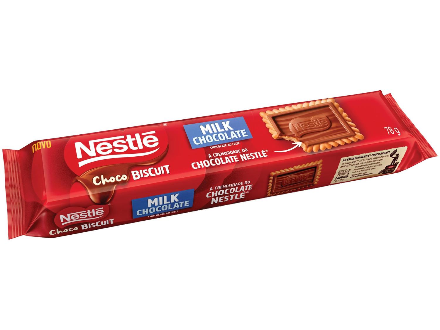Biscoito de Maisena Coberto com Chocolate ao Leite Choco Biscuit Nestlé 78g