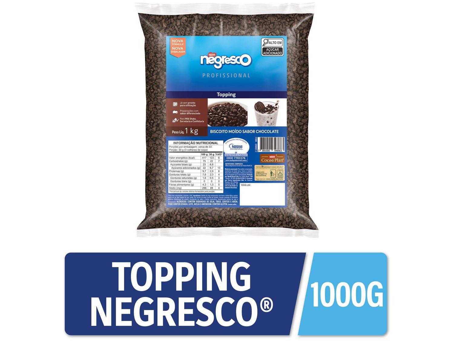 Biscoito Triturado Chocolate com Baunilha Negresco Nestle 1kg