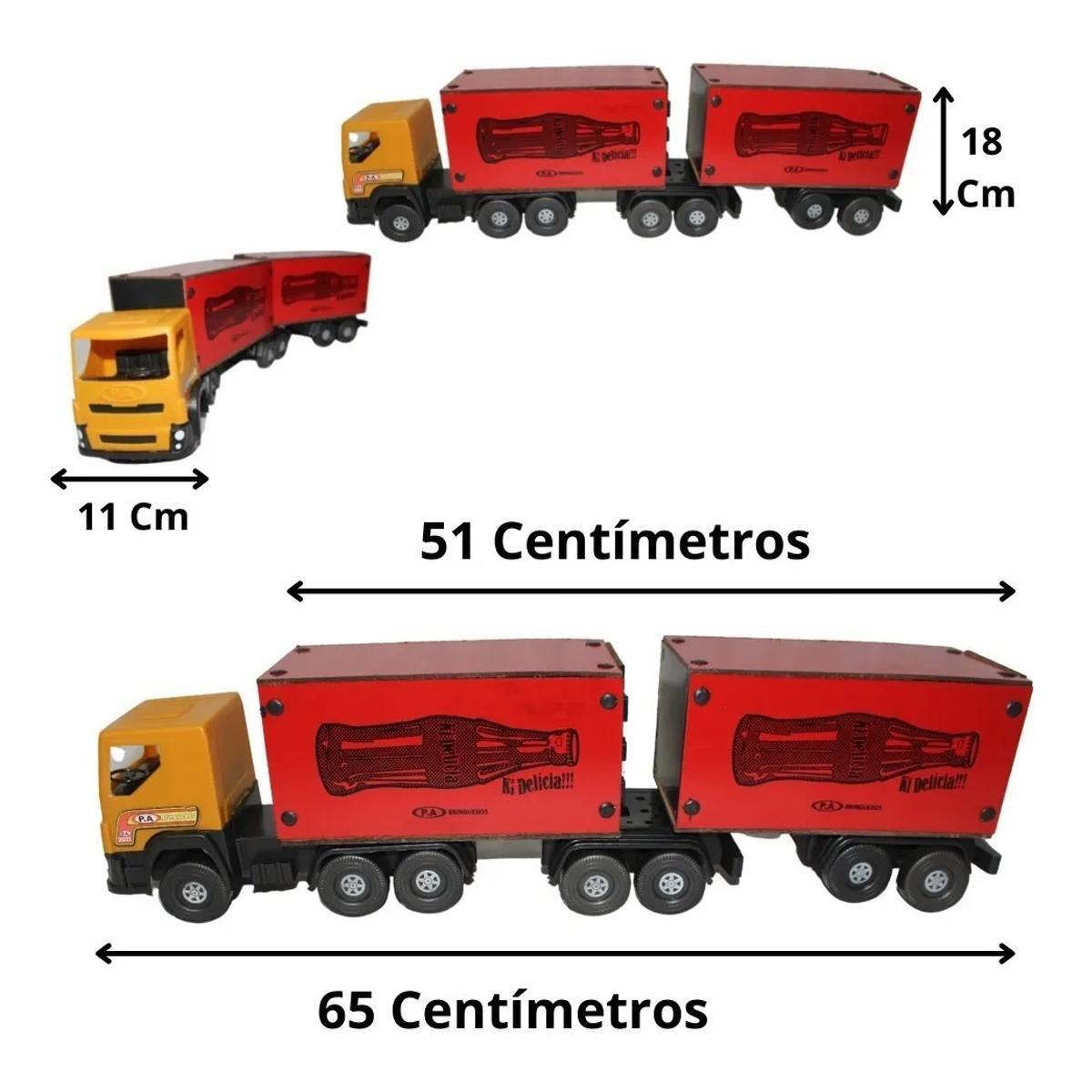 Kit 3 Caminhão Bitrem Grande Brinquedo Infantil 65x17cm-NOVO