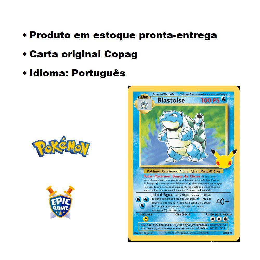 Blastoise Foil Celebrações Pokémon Carta Em Português 2/102, Magalu  Empresas