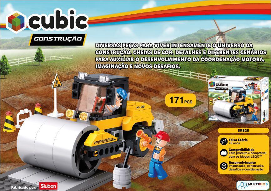 Blocos de Montar Construção Rolo Compressor 171 Peças Indicado para +6 Anos  Material Plástico Colorido Multikids - BR828 - Ibyte