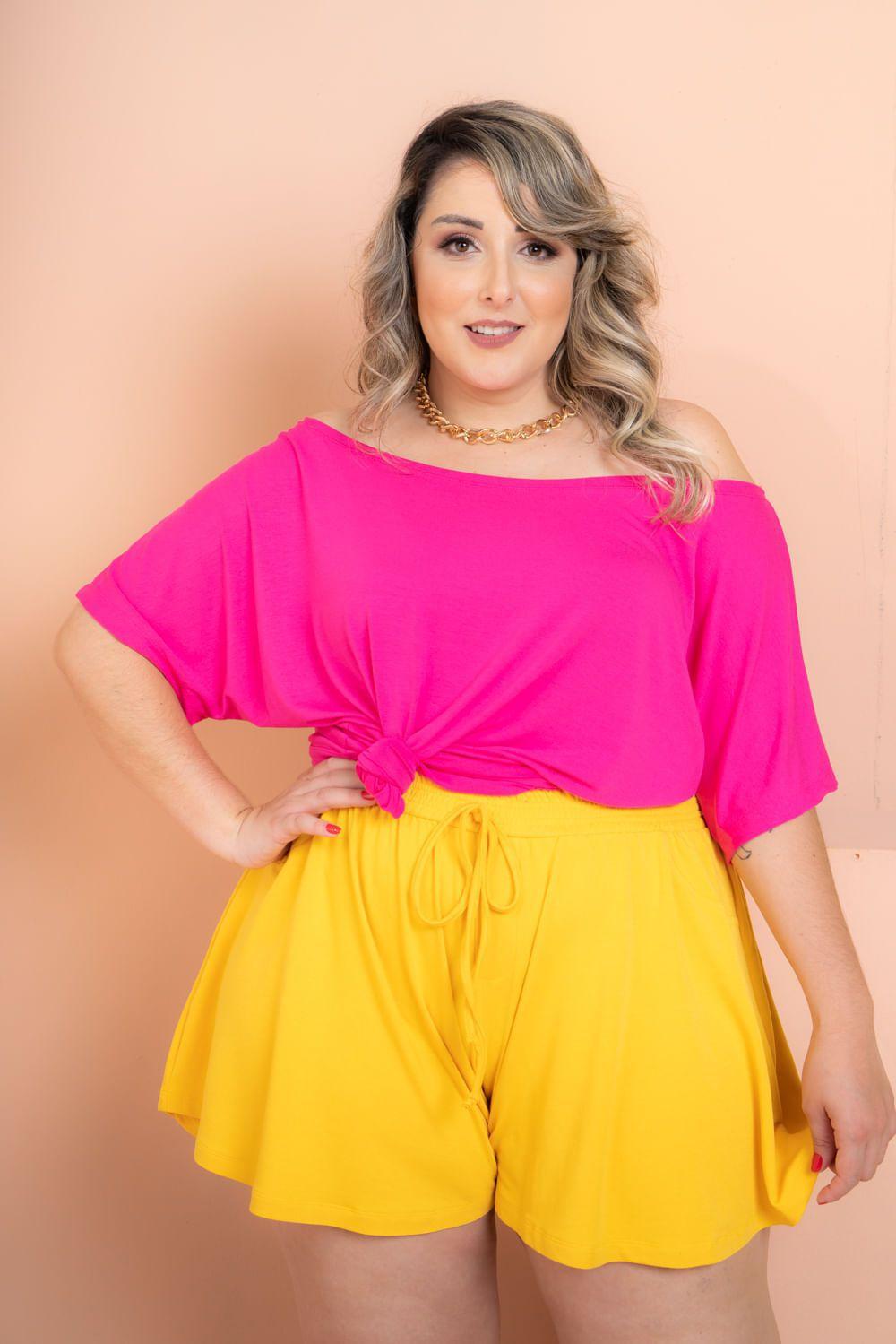 blusa pink plus size