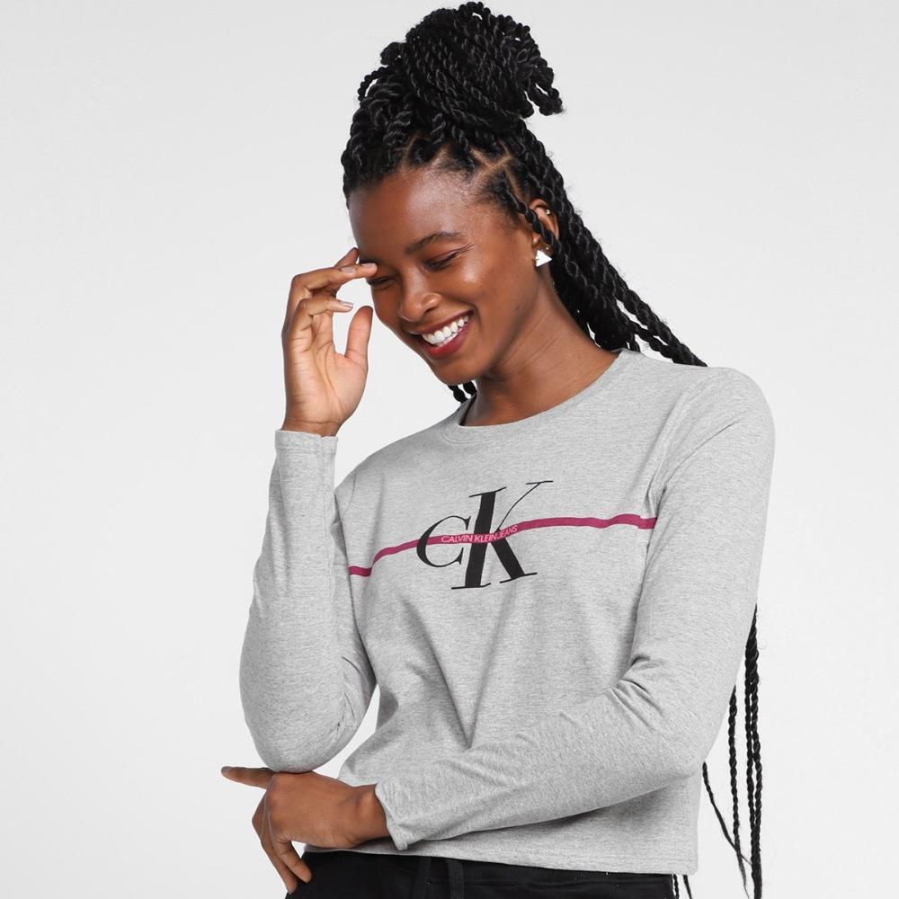 blusa manga longa feminina calvin klein