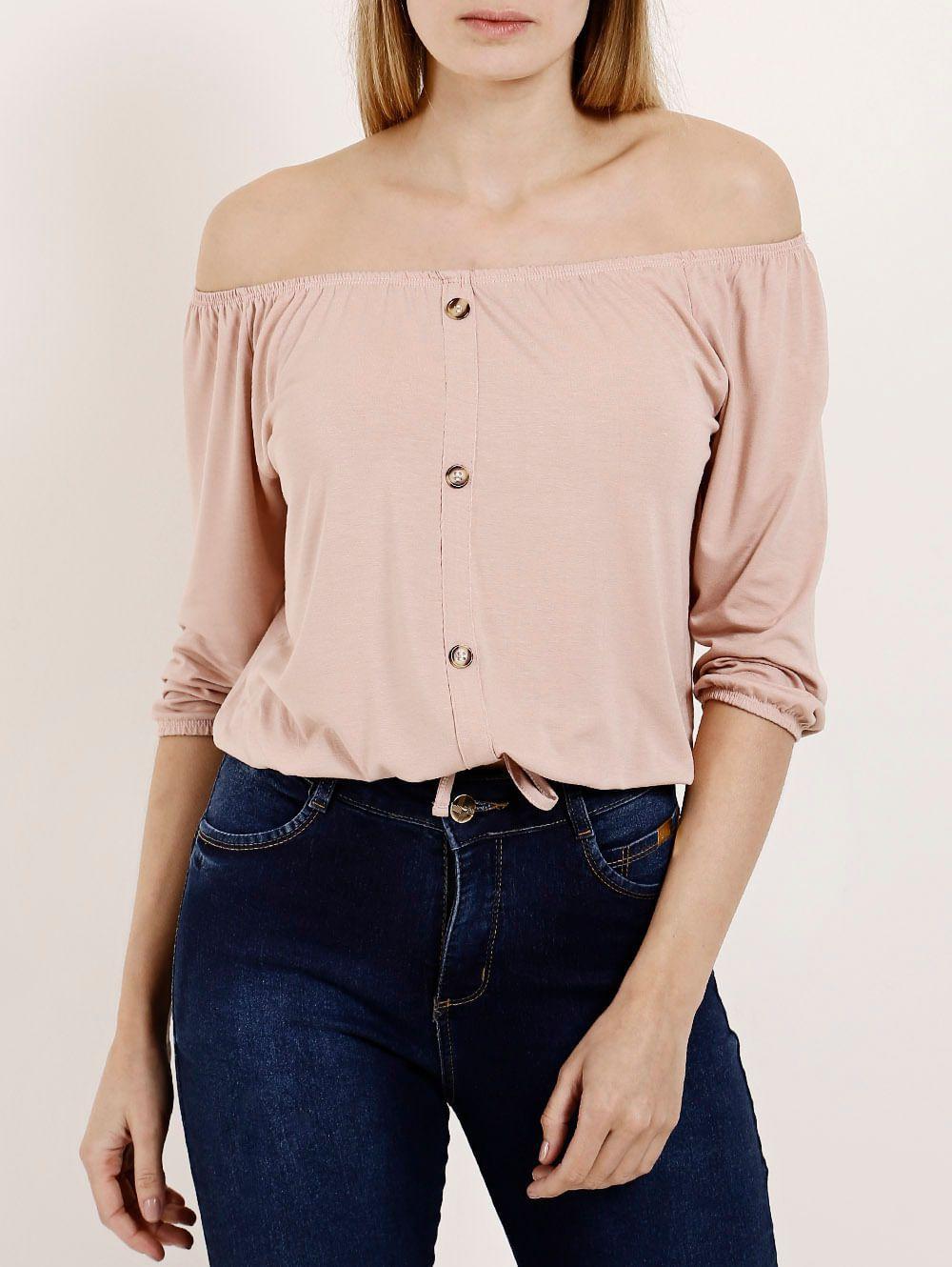 blusa ciganinha nude