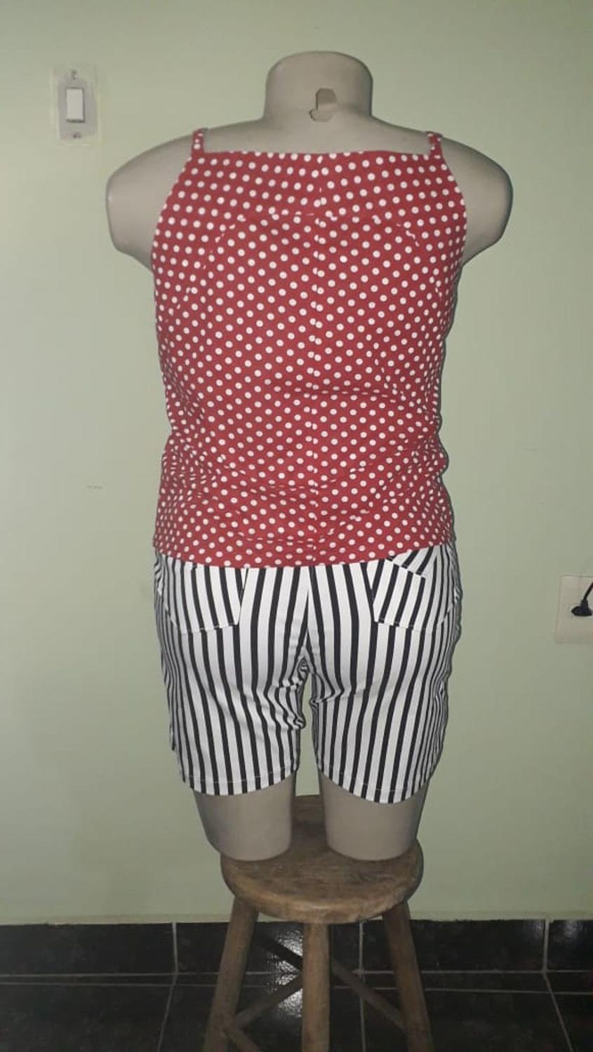 blusa de alcinha de bolinha
