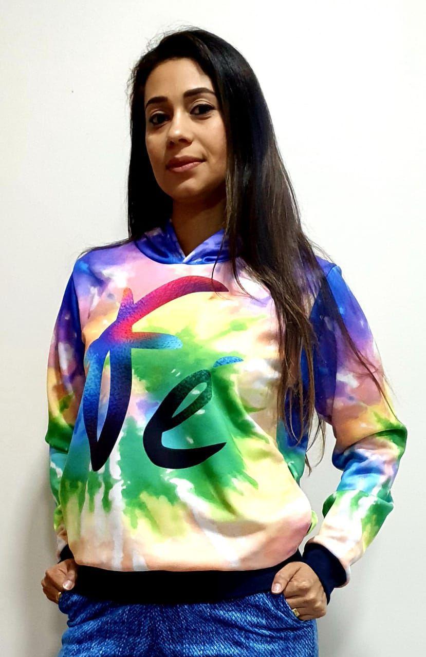 Blusa de frio tie dye feminina Clearance