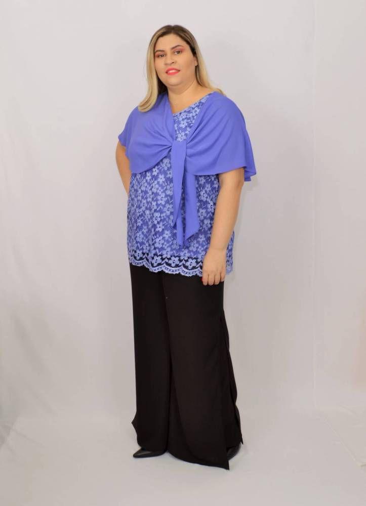 blusa de renda para festa plus size