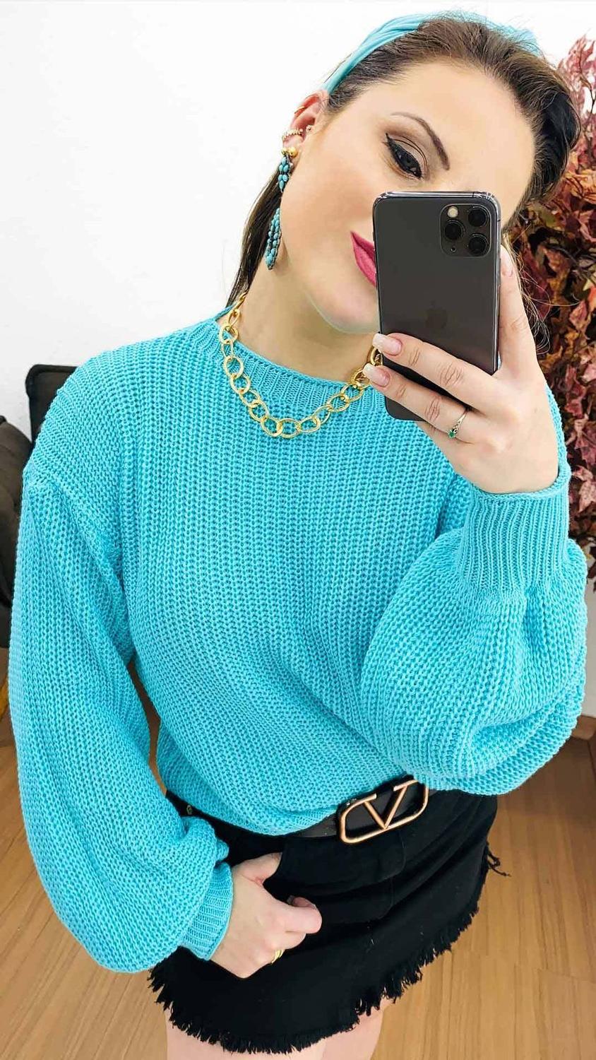 Tricot azul turquesa Clearance