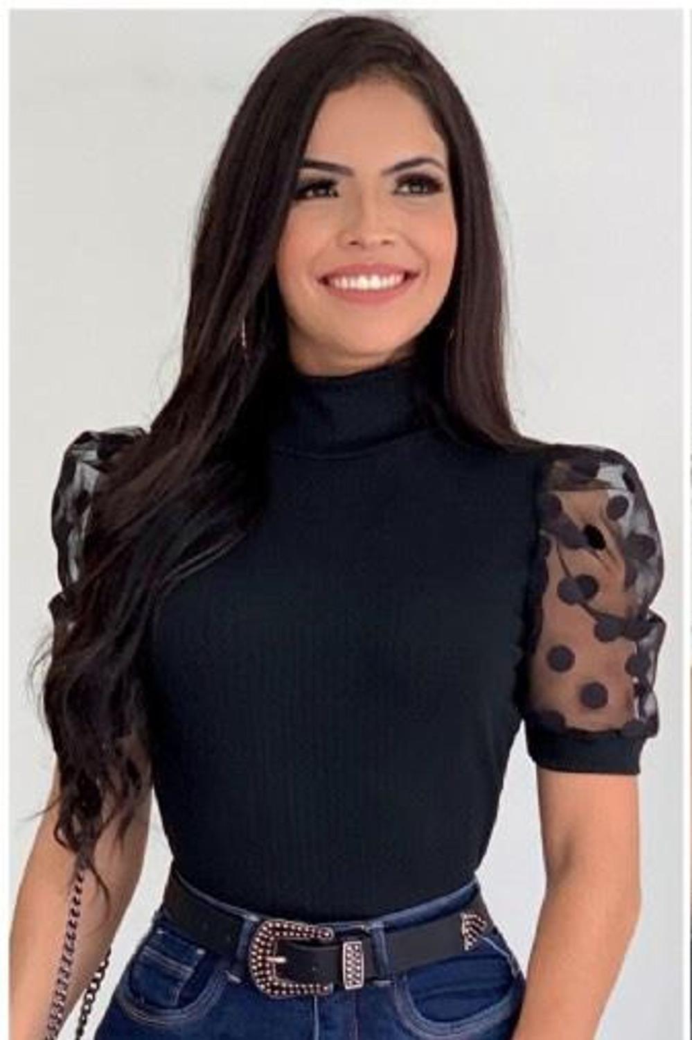camisa feminina manga princesa