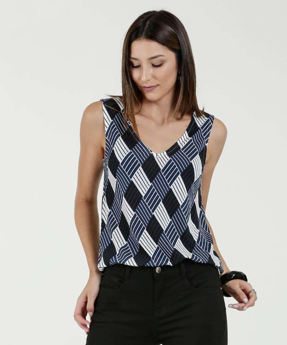 blusa de crepe sem manga