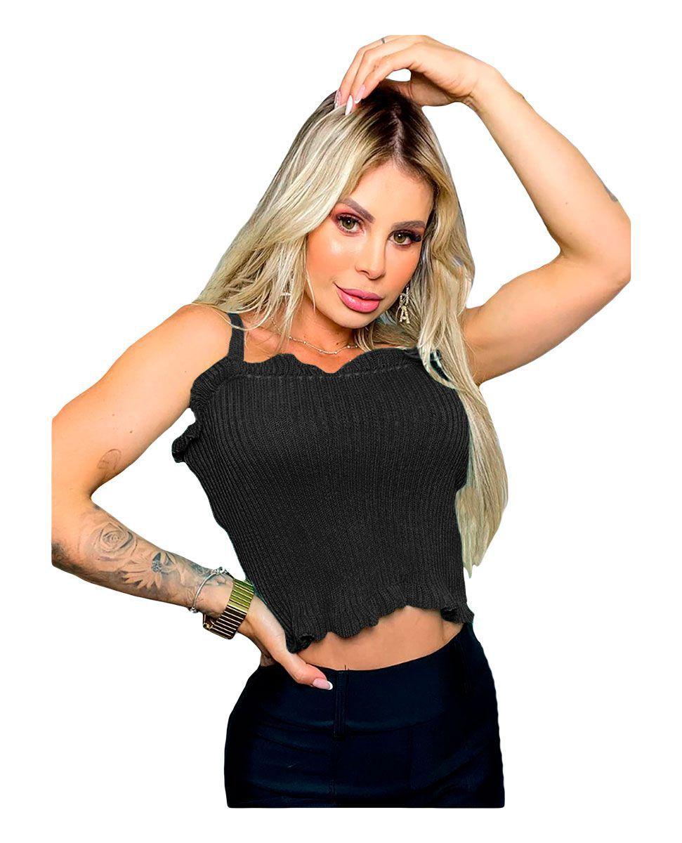 cropped tricot com camisa