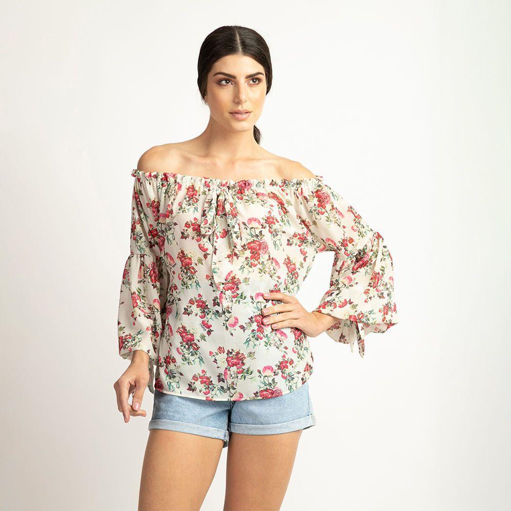 blusa ciganinha nude