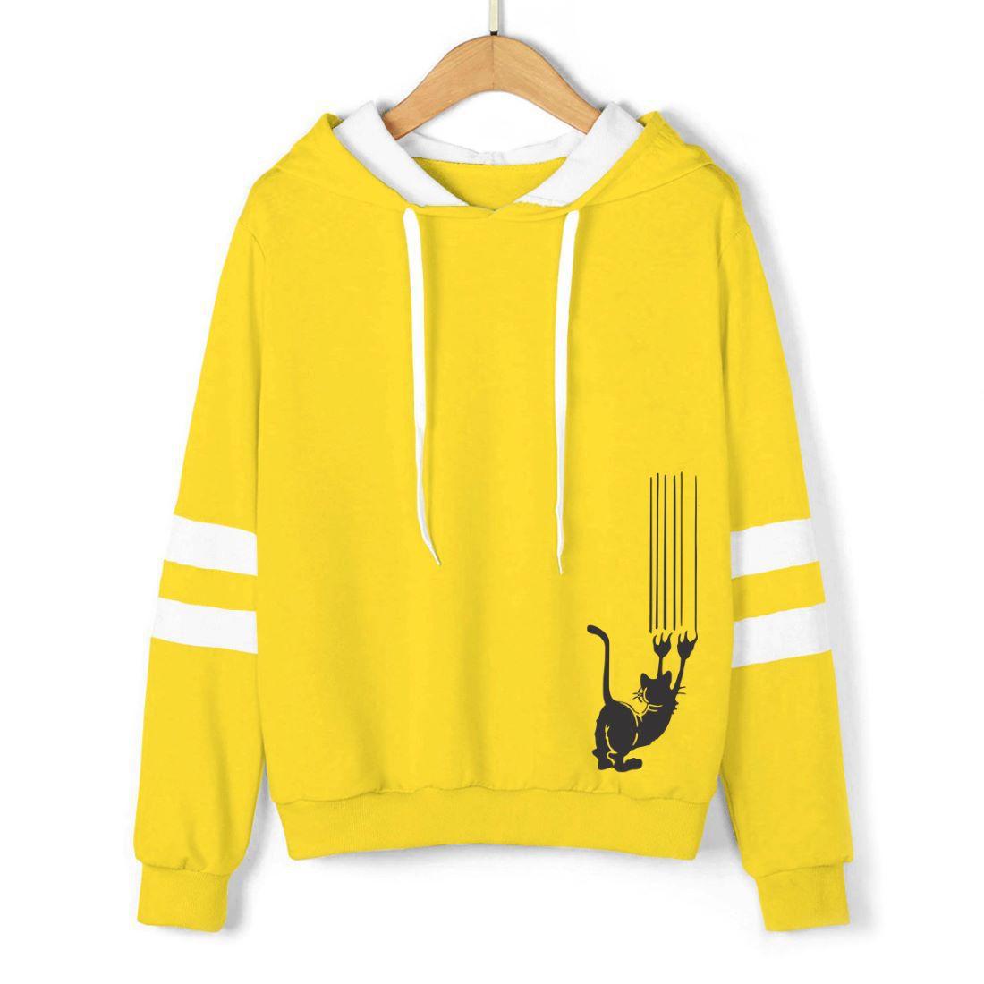 cute yellow moletom com capuzs