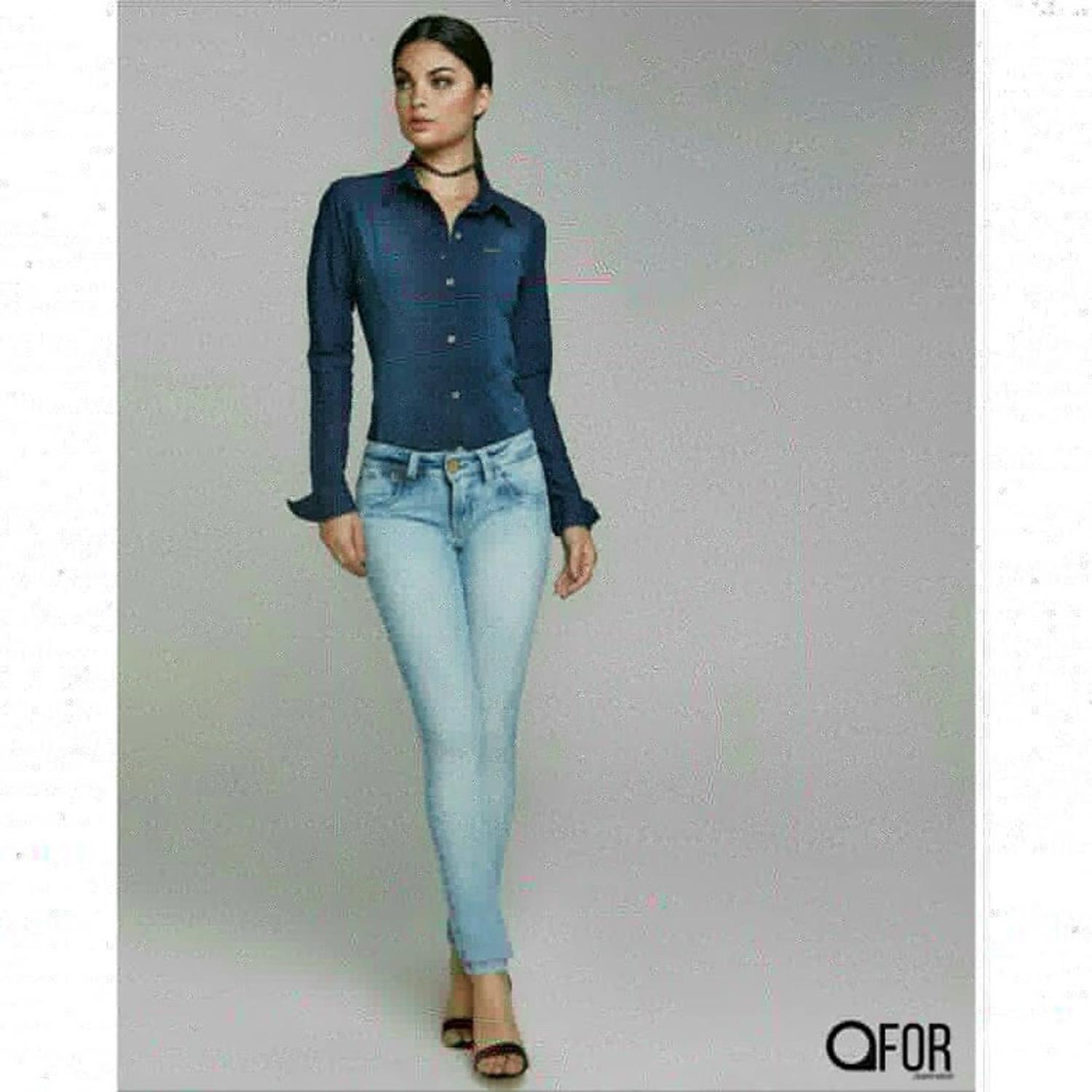 blusa de manga longa jeans feminina