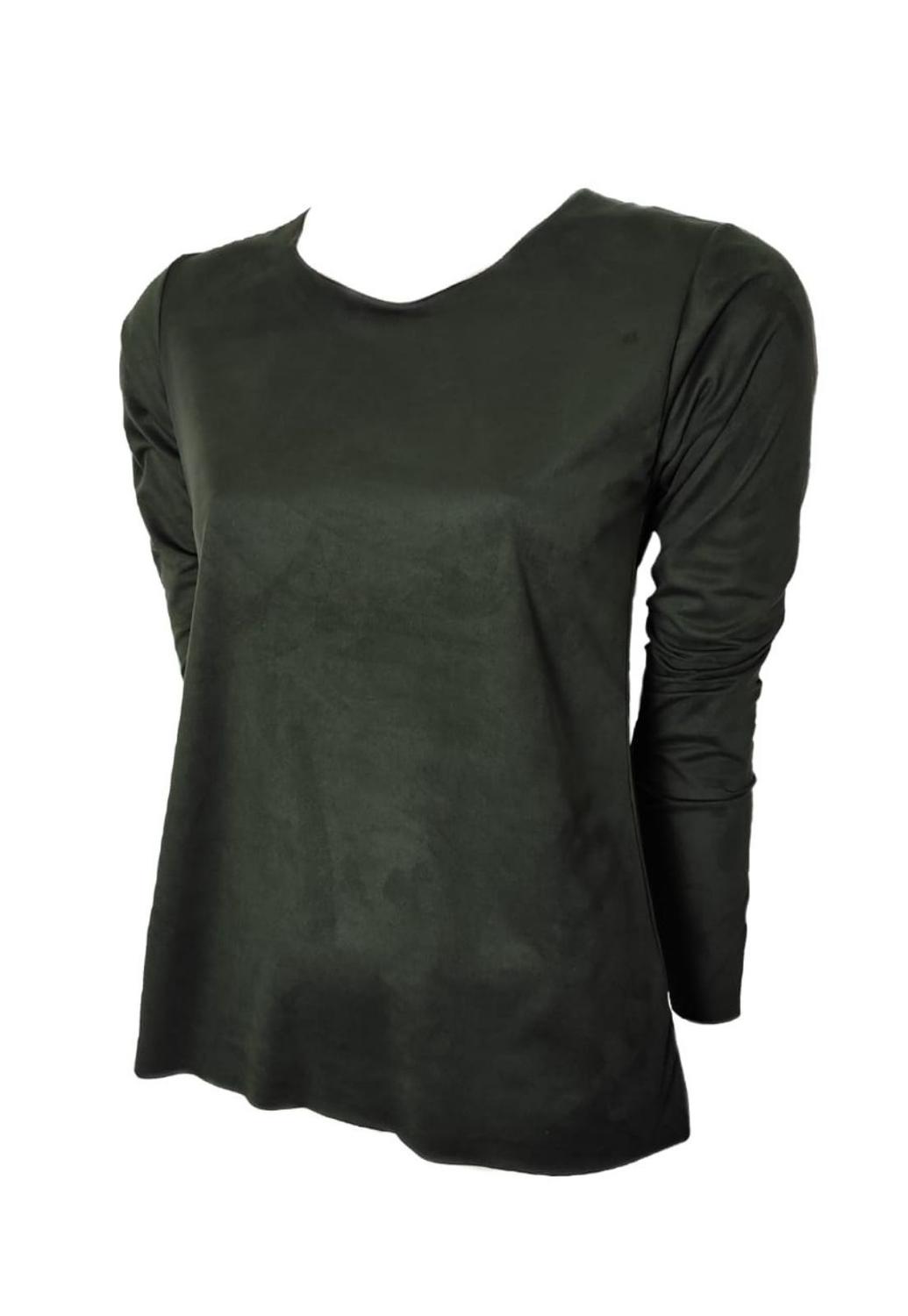 blusa manga longa suede