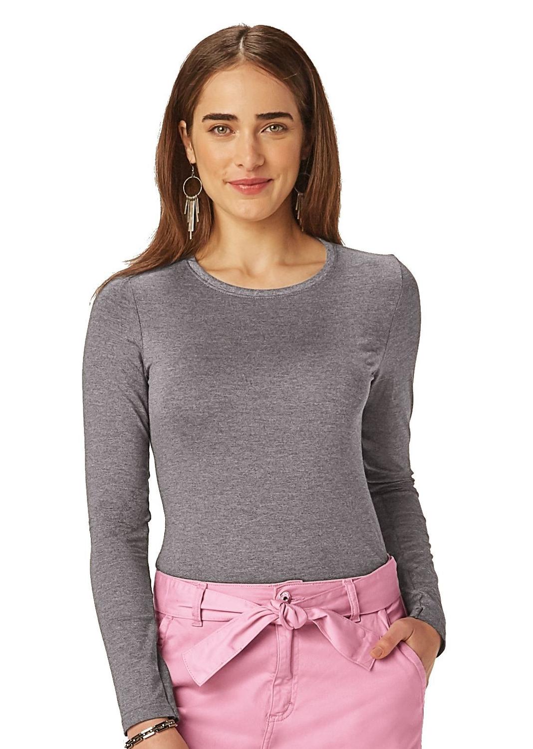 blusa manga longa algodão