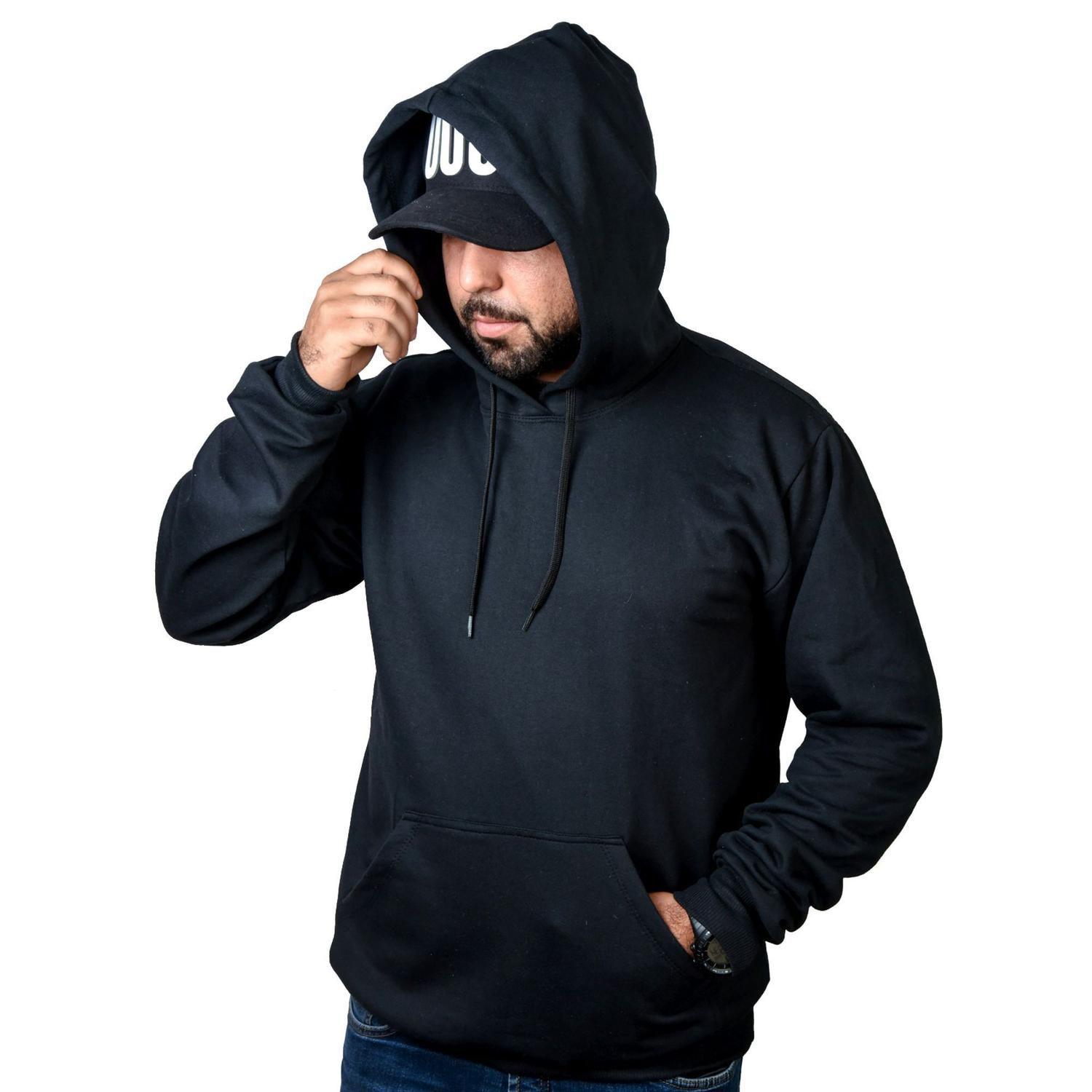 black pullover moletom com capuz