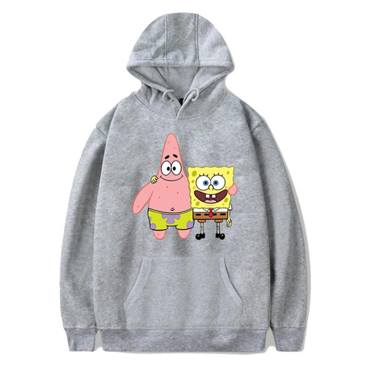 grey spongebob moletom com capuz