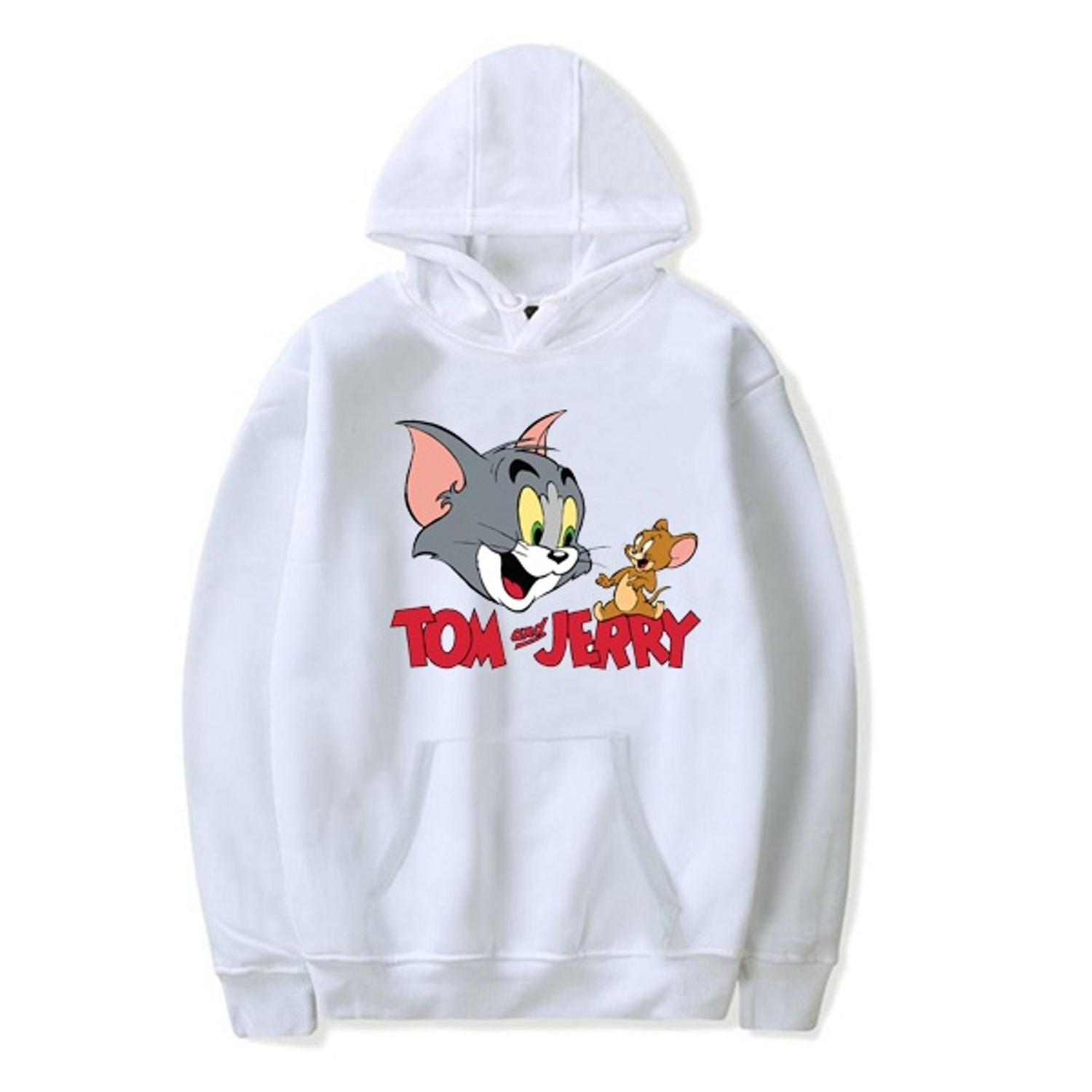 white tom and jerry moletom com capuz