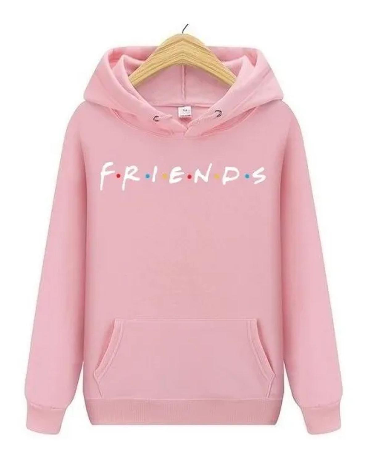 Blusa Moletom Friends Amigos Série Rosa Canguru Unissex Rosa/Branco (PP) - Meraki Collection - Moletom / Blusão Feminino - Magazine Luiza