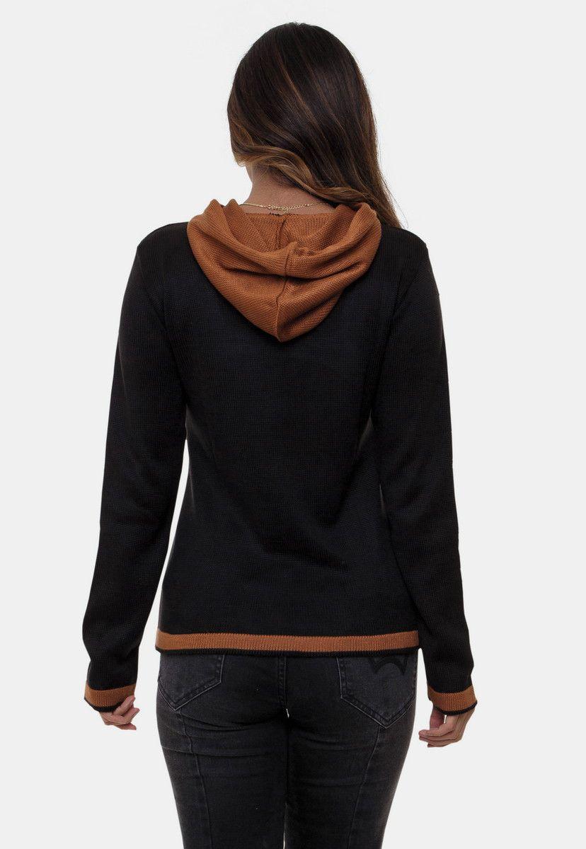 blusa de tricot com capuz