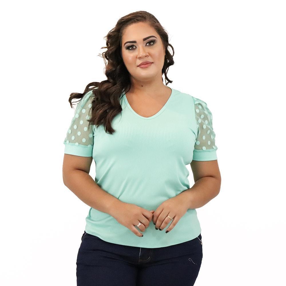 blusa plus size tule