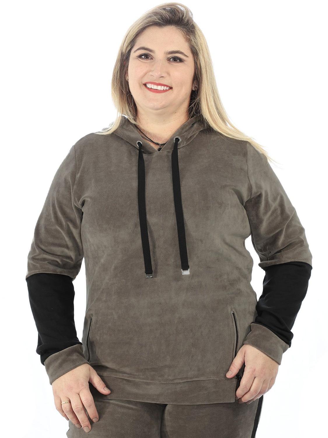 blusa de plush plus size