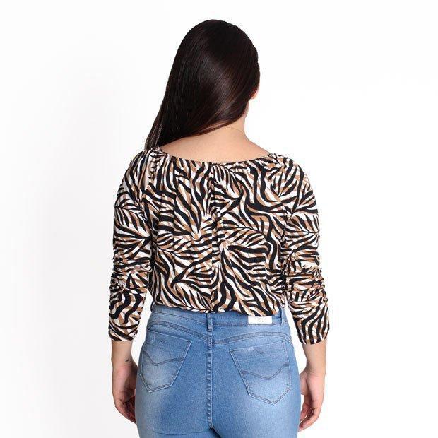 blusa ciganinha jeans manga longa