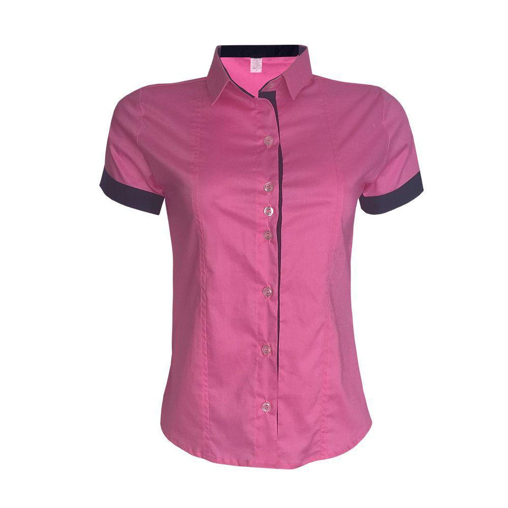 blusa social rosa feminina