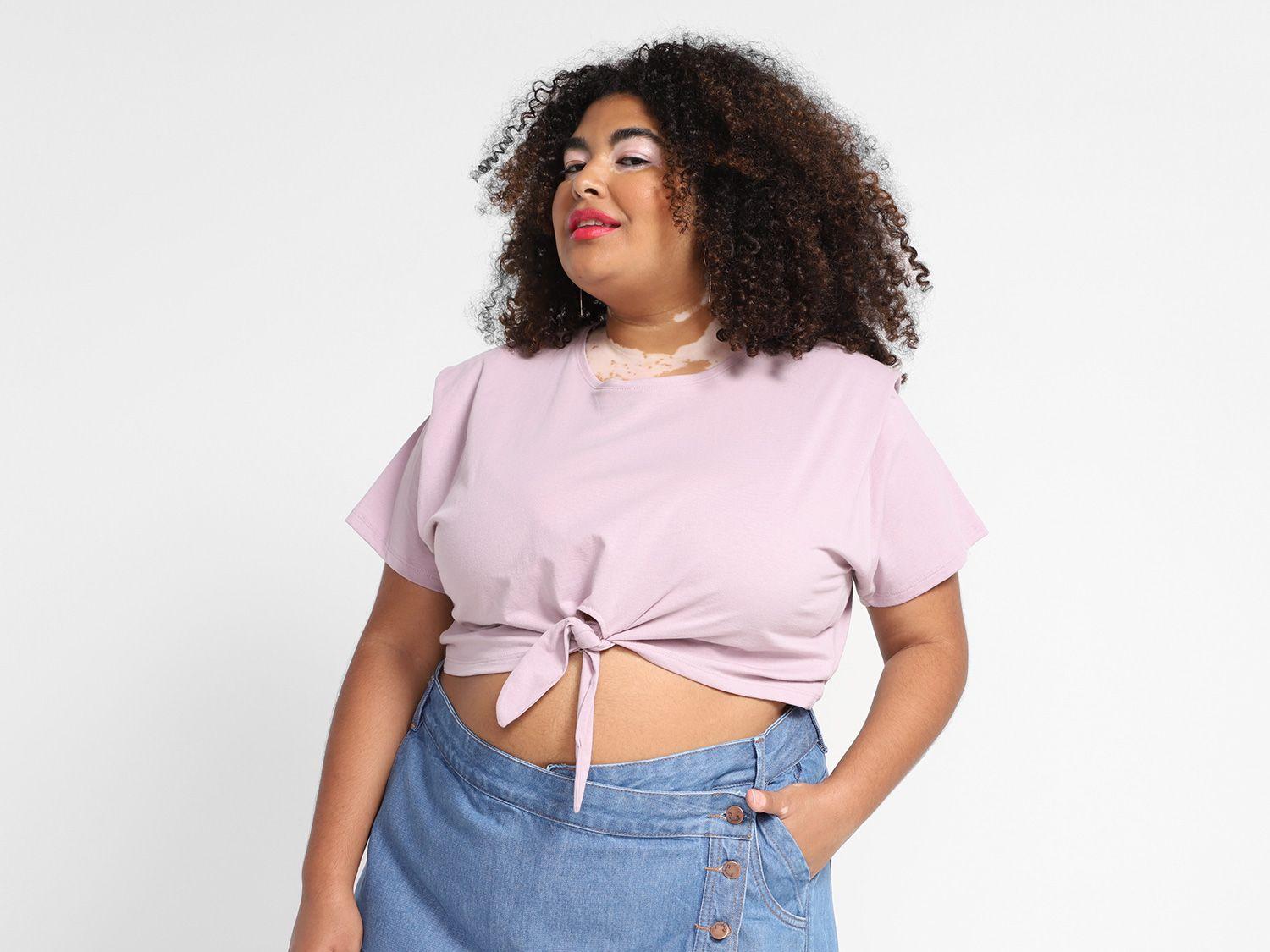 Blusa Vista Magalu Ombreira Amarração Frontal