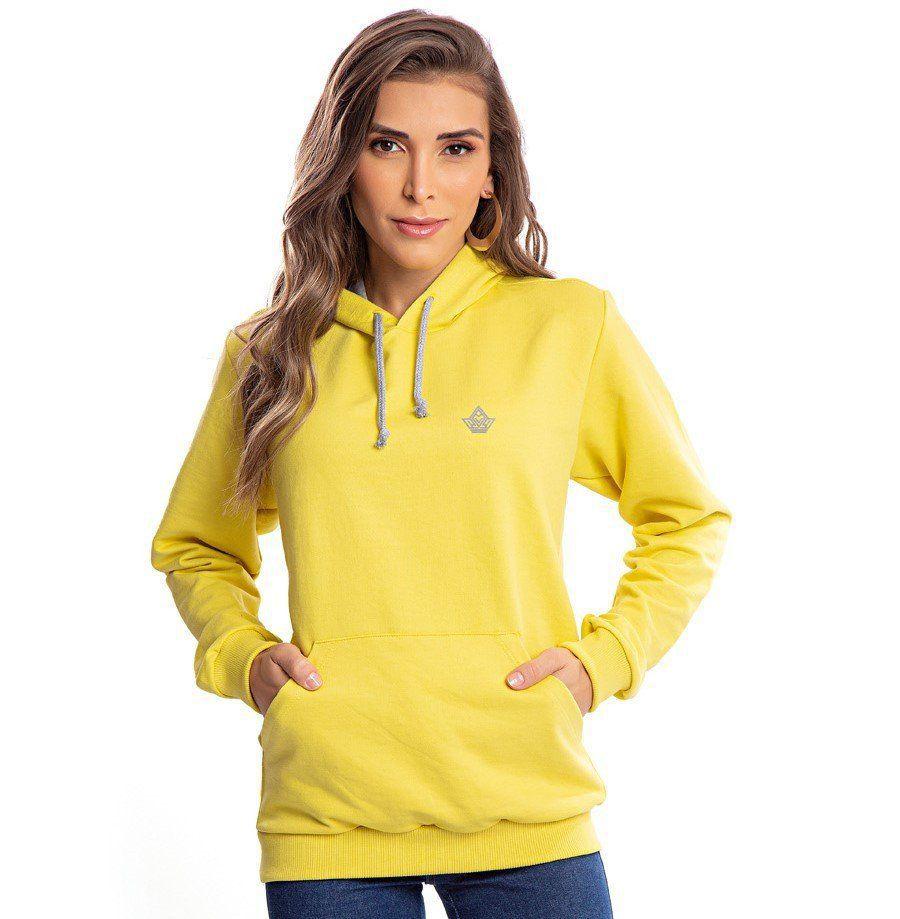 yellow full zip moletom com capuz