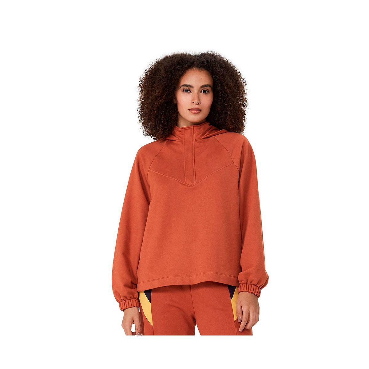 bright orange moletom com capuz women's